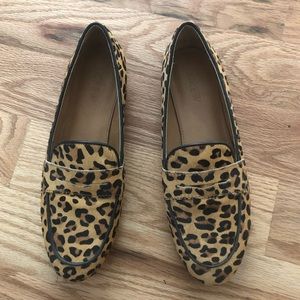 J Crew Factory calf hair penny loafers
